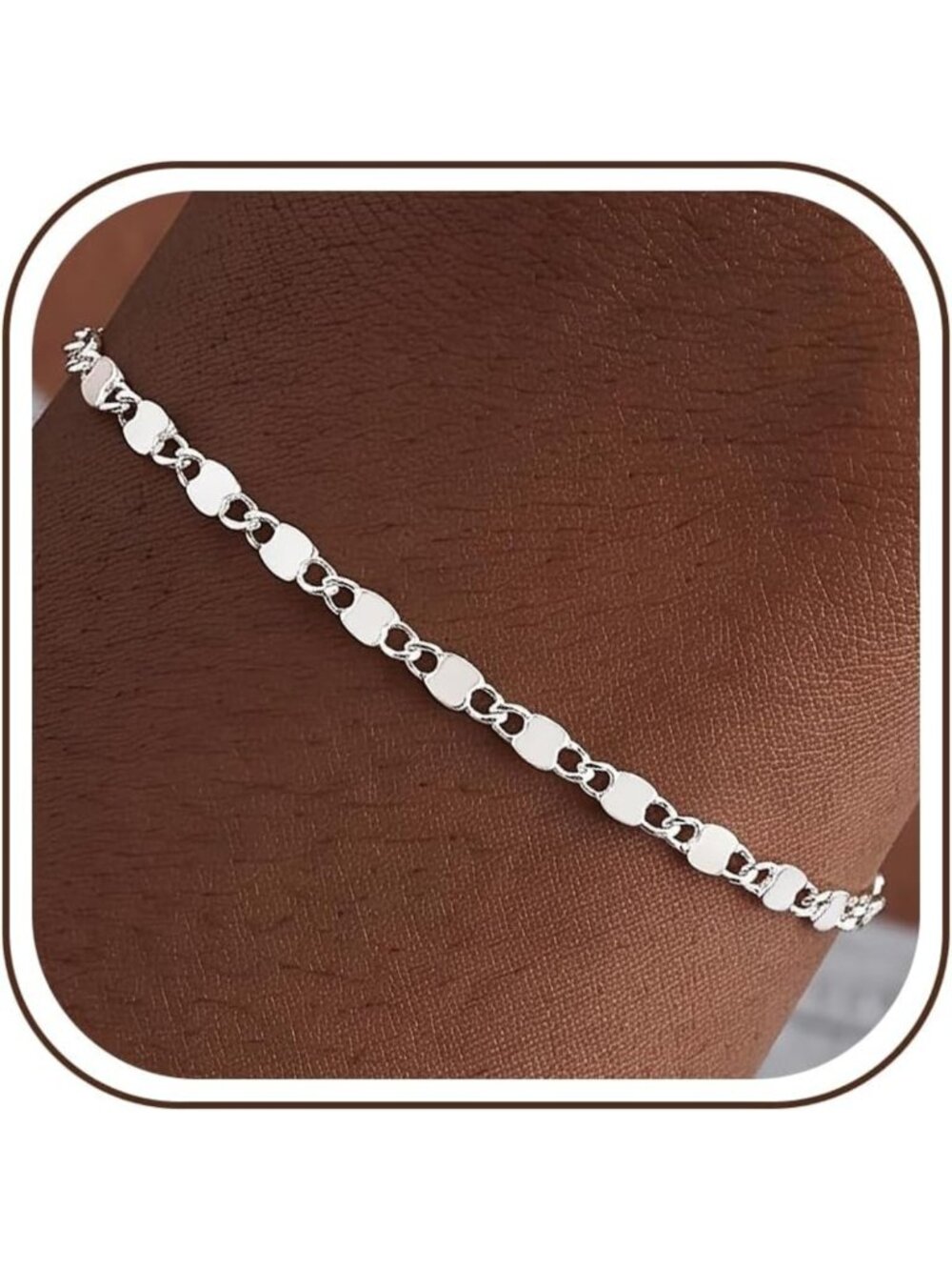 Elegant 2MM Sterling Silver Fancy Chain Bracelets for Women - Stylish Jewelry